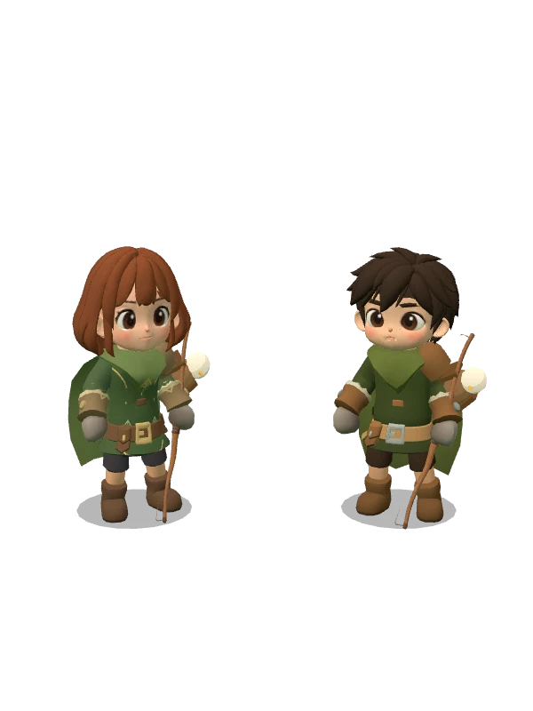 ตัวละคร Skyhunter หญิงและชายจากเกม