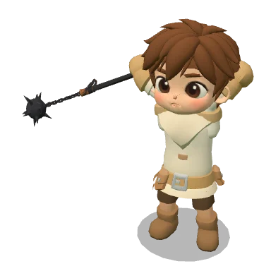 Chain Mace worn by a character