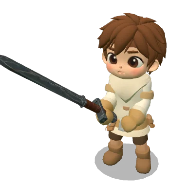 Iron Broadsword worn by a character