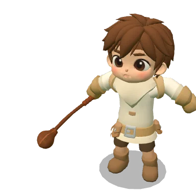 Training Mace (Loaned) worn by a character