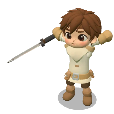 Training Sword (ของยืม) บนตัวละคร